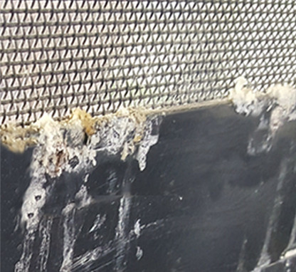 Corroded competitor screen frame